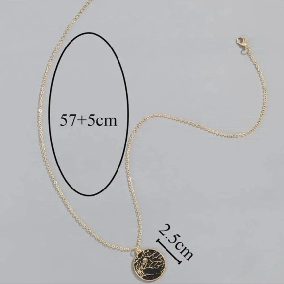 Black & Gold Tree Twig Pendant Necklace - Picture 4 of 4